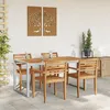 Image de Table de salle Ã  manger extÃ©rieure vidaXL Grise 160x80x75 cm Acier et Bois Massif d'Acacia