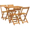 Image de Vidaxl Ensemble Bistro Pliable 5 PiÃ¨ces En Bois Massif Acacia