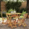 Image de Vidaxl Ensemble Bistro Pliable 5 PiÃ¨ces Avec Coussins En Bois Massif D'acacia