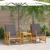 Image de Ensemble De Jardin 3 PiÃ¨ces Vidaxl Avec Coussins En Bois D'acacia Massif