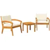 Image de Ensemble Bistro 3 PiÃ¨ces Avec Coussins En Bois D'acacia