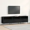 Image de vidaXL Meuble TV Noir 150x30x44,5 cm en bois d'ingÃ©nierie