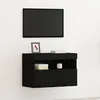 Image de Meuble TV vidaXL avec Ã©clairage LED ChÃªne noir 60x30x40 cm