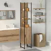 Image de Cabinet De Salle De Bain Vidaxl ChÃªne Artisan 33x33x185,5 Cm Bois D'ingÃ©nierie