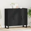 Image de Buffet vidaXL avec 3 portes en chÃªne noir 90x34x80 cm en bois d'ingÃ©nierie