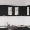 Image de Cabinet en verre noir en chÃªne vidaXL 80x31x60 cm fabriquÃ© en bois d'ingÃ©nierie