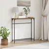 Image de Table Console en Bois Vieilli 75x19,5x75 cm en Bois AgencÃ© et Acier