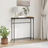 Image de Table console vidaXL ChÃªne noir Cadre en mÃ©tal et surface en MDF Compacte
