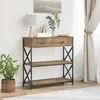 Image de Table Basse Vidaxl Artisan En ChÃªne 75x28x75 Cm En Bois D'ingÃ©nierie Et Acier