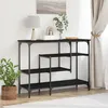 Image de Table Console vidaXL Noir ChÃªne 100x35x75 cm Bois d'ingÃ©nierie et Acier