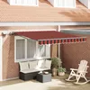 Image de Vidaxl Auvent RÃ©tractable Manuel Avec Led Orange Et Marron 300x250 Cm