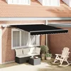 Image de Vidaxl Auvent RÃ©tractable Manuel Avec Led Noir 350x250 Cm, Tissu De Remplacement Pour Auvent Vidaxl 3,5x2,5 M Cadre Noir
