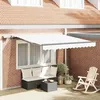 Image de Vidaxl Store RÃ©tractable Manuel Avec Led Blanc 350x250 Cm 3330362