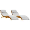 Image de Vidaxl Chaise Longue Ensemble De 2 Marron, Gris Clair