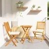 Image de Chaises De Jardin Pliantes Vidaxl Avec Coussin Blanc 2pcs En Bois D'acacia Solide