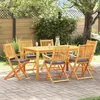 Image de Chaises De Jardin Pliantes Vidaxl Avec Coussin Gris 6 PiÃ¨ces En Bois D'acacia Massif