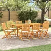 Image de Chaises De Jardin Pliantes Vidaxl Avec Coussin Blanc 8 PiÃ¨ces En Bois D'acacia Solide