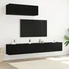 Image de vidaXL Set de meuble TV 3 piÃ¨ces montÃ© au mur en chÃªne noir en bois d'ingÃ©nierie