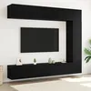 Image de vidaXL Ensemble de 5 Meubles TV Mural en ChÃªne Noir en Bois d'IngÃ©nierie