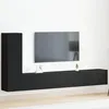 Image de Ensemble de meuble TV murale 3 piÃ¨ces en bois d'ingÃ©nierie chÃªne noir