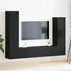 Image de vidaXL Ensemble de Meubles TV au Mur en 4 PiÃ¨ces en ChÃªne Noir en Bois IngÃ©nierie