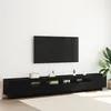 Image de Meuble TV vidaXL avec lumiÃ¨res LED ChÃªne Noir 260x35x40 cm en bois d'ingÃ©nierie