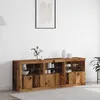 Image de Vidaxl Buffet Avec LumiÃ¨res Led Bois Ancien 181.5x37x67 Cm Bois ReconstituÃ©