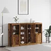 Image de Buffet Vidaxl Avec LumiÃ¨res Led Vieux Bois 163x37x100 Cm Bois D'ingÃ©nierie, Buffet Vidaxl Avec LumiÃ¨res Led Vieux Bois 41x37x100 Cm