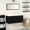 Image de Cabinet de lavabo vidaXL avec Ã©vier intÃ©grÃ© en chÃªne noir en bois d'ingÃ©nierie, Cabinet de lavabo vidaXL en chÃªne noir 90x38,5x45 cm en bois d'ingÃ©nierie
