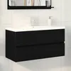 Image de Meuble de Lavabo vidaXL avec basin intÃ©grÃ© ChÃªne Noir Bois d'ingÃ©nierie, Meuble de Lavabo vidaXL ChÃªne Noir 90x38,5x45 cm Bois d'ingÃ©nierie