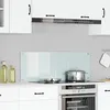 Image de Dosseret De Cuisine Vidaxl Blanc 110x40x0,6 Cm En Verre TrempÃ©