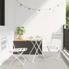 Image de Ensemble De Bistro Pliable 3 PiÃ¨ces Vidaxl Blanc Acier