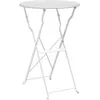 Image de Vidaxl Table De Bistro Pliable Blanc Ã50x71 Cm En Acier ThermolaquÃ©
