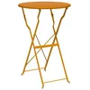 Image de vidaXL Table de bistrot pliable Jaune moutarde Ã50x71 cm Acier revÃªtu de poudre