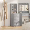 Image de Highboard Vidaxl Gris Sonoma 40x41x135 Cm En Bois D'ingÃ©nierie