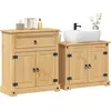 Image de vidaXL Ensemble de meubles salle de bain 2 pcs Corona bois pin massif