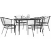 Image de vidaXL Ensemble Ã  manger de jardin 5 pcs noir rÃ©sine tressÃ©e verre