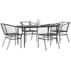 Image de vidaXL Ensemble Ã  manger de jardin 5 pcs noir rÃ©sine tressÃ©e verre