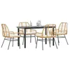 Image de vidaXL Ensemble Ã  manger jardin coussins 5pcs marron poly rotin verre