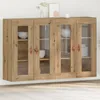 Image de Buffet Suspendu Vidaxl Ensemble De 2 ChÃªne Artisan Bois De ChÃªne Massif