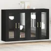 Image de Buffet MontÃ© au Mur vidaXL Set de 2 ChÃªne Noir Bois d'ingÃ©nierie