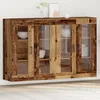 Image de Armoire murale vidaXL Lot de 2 Bois ancien, noir Bois d'ingÃ©nierie, verre