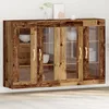 Image de vidaXL Cabinet Mural Ensemble de 2 Marron Bois massif 139 x 34 x 90 cm