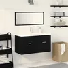 Image de Ensemble de meubles de salle de bain vidaXL 3 piÃ¨ces ChÃªne noir