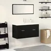 Image de vidaXL Ensemble de meubles de salle de bain 3 piÃ¨ces ChÃªne Noir Bois d'ingÃ©nierie