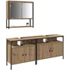 Image de Vidaxl Ensemble De Meubles De Salle De Bain 3 PiÃ¨ces ChÃªne Artisanal Bois D'ingÃ©nierie