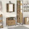 Image de Set De Coiffeuse 3 PiÃ¨ces Vidaxl En Bois D'ingÃ©nierie ChÃªne FumÃ©