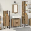 Image de Vidaxl Ensemble De Meubles De Salle De Bain 4 PiÃ¨ces En Bois D'artisanat Couleur ChÃªne