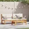 Image de Vidaxl Chaise Longue Marron Acacia Taille Unique Accoudoirs Ajustables