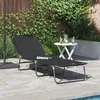 Image de Vidaxl Transat Pliant Portable Noir En Tissu Oxford 600d